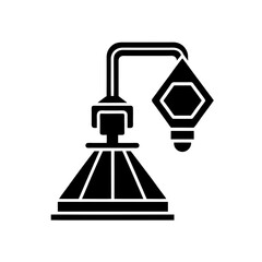 3d printer nozzle with model   maker tech icon  .svg