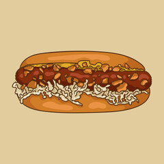 German Style Currywurst Hot Dog