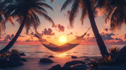 Tropical Sunset Hammock Bliss