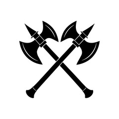 crossed battle axes   warrior or combat symbol  .svg