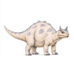 Fototapeta premium Explore a detailed animated dinosaur in a lush prehistoric forest.