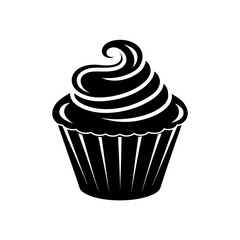 cupcake with swirl frosting   dessert or treat sym.svg