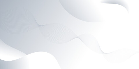 Elegant abstract design featuring smooth, flowing white and light blue waves. Luxurious satin wave background with a smooth elegant drape Horizontal gradient background for business banner, backdrop.	