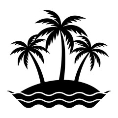 tropical island with palm trees