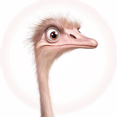 A stunning close-up portrait of an ostrich showcasing its unique features.