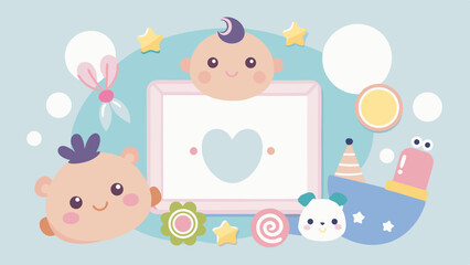Adorable Baby Shower Invitation Design with Cute Cartoon Characters