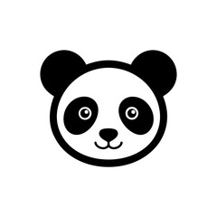 flat panda face with big eyes   adorable wildlife 
