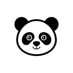flat panda face with big eyes   adorable wildlife .svg