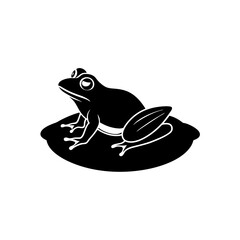 frog on lily pad   amphibian or calm nature symbol 