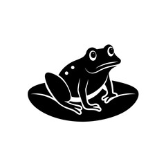 frog on lily pad   amphibian or calm nature symbol.svg