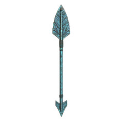 Contemporary Arrow with Crisp Detailing in Muted Te Isolated on Transparent Background