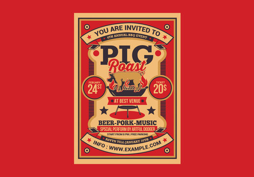 Pig Roast Event Flyer