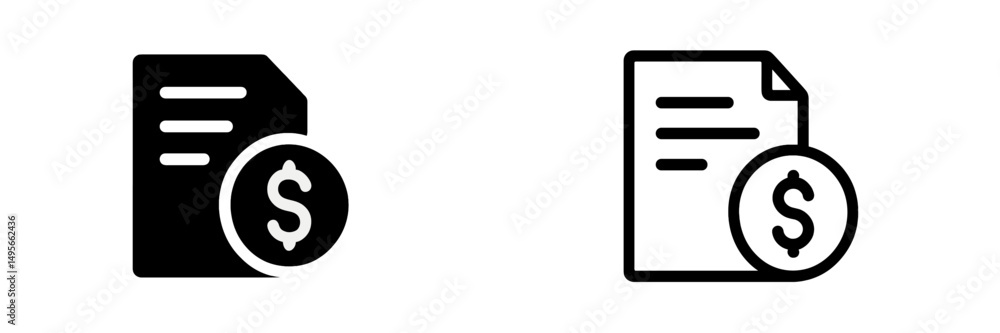 Poster Finance document icons representing invoices and payment processing for accounting purposes