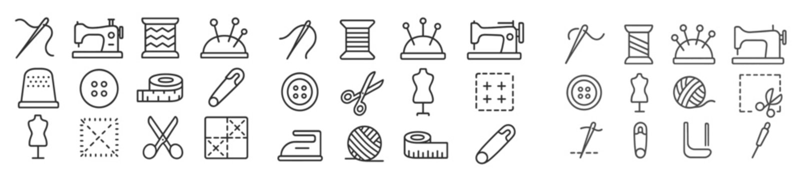 Craft supplies and sewing tools arranged on a flat surface for creative projects and DIY activities