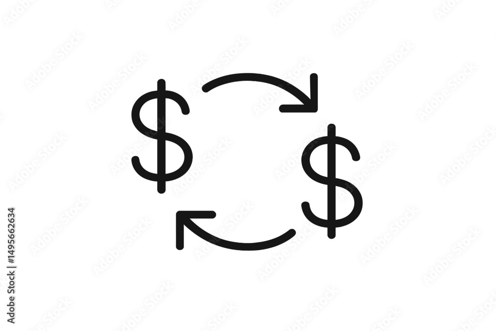 Poster Symbols of currency exchange representing financial transactions and economic activities in modern commerce
