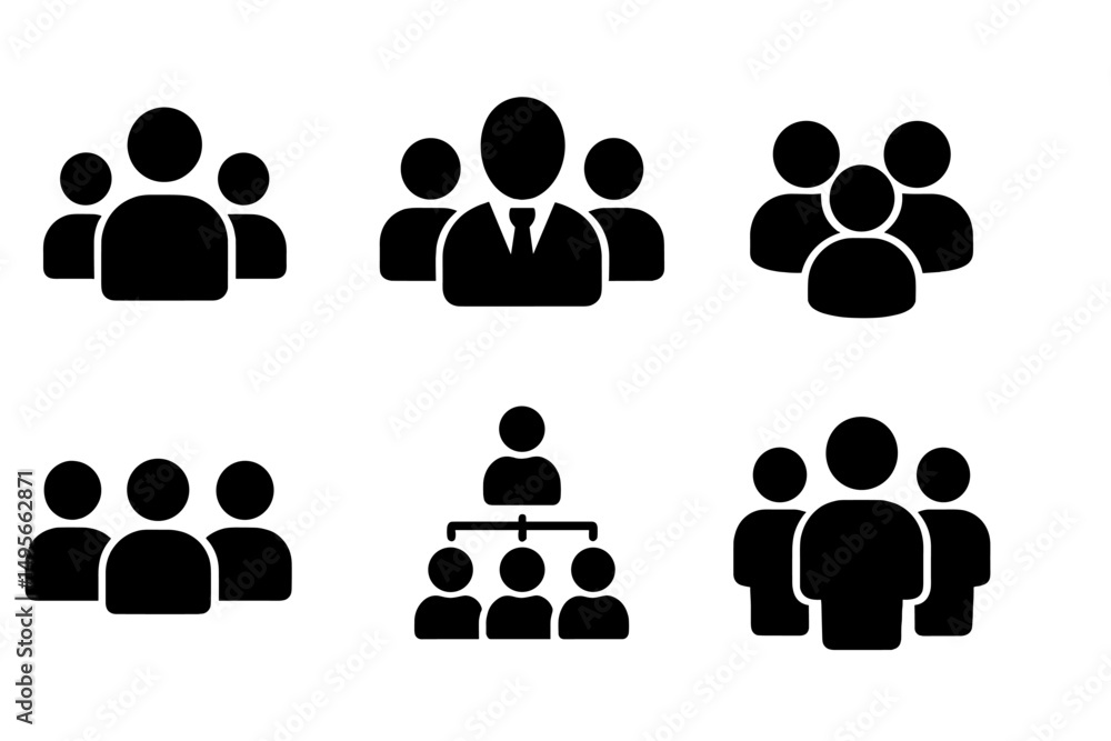 Leinwandbilder diverse icon representations of people and groups for use in presentations or digital design project