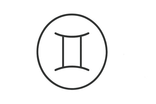 Gemini zodiac symbol in a minimalistic design showcased on a clean background
