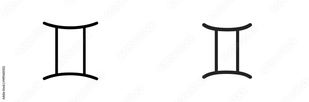Poster gemini symbol in different designs showcasing elegance and simplicity in astrological representation