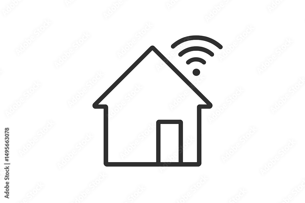 Leinwandbilder home icon with wi-fi symbol indicating smart technology integration in modern living spaces