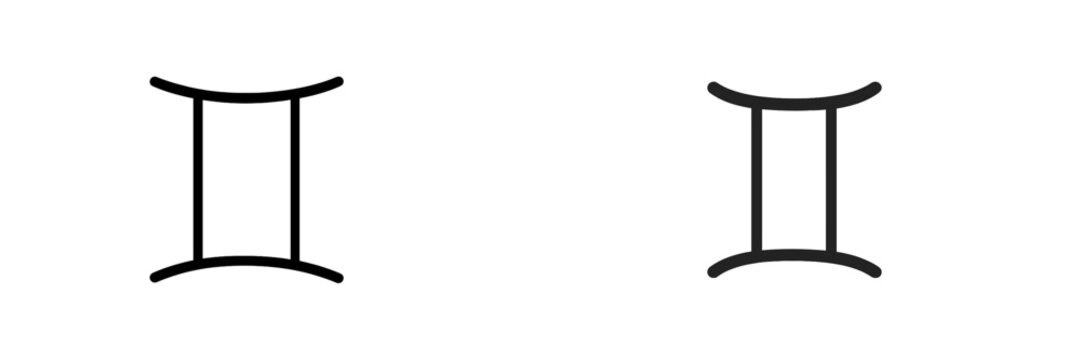 Gemini symbol in different designs showcasing elegance and simplicity in astrological representation