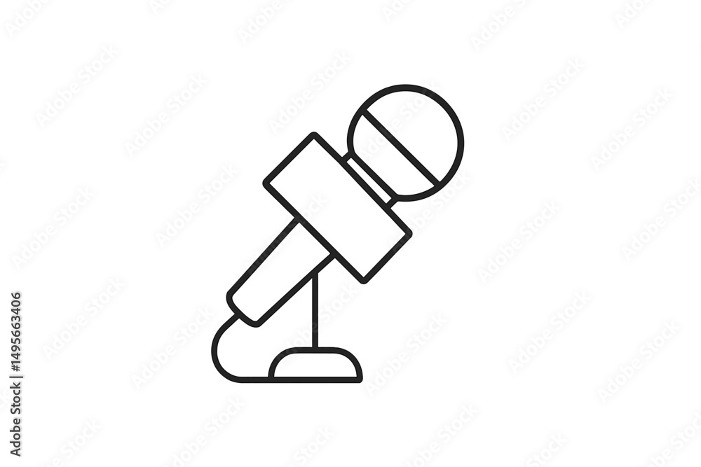 Poster Microphone in a studio setting used for recording music or podcasts in a professional environment during daytime hours