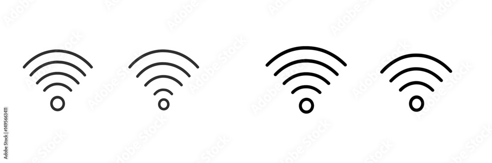 Poster Symbolic representation of wireless connectivity signals in a minimalist design emphasizing technology