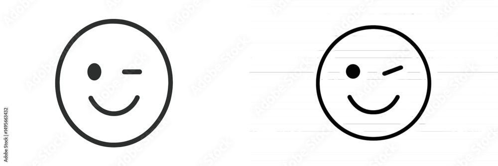 Poster two distinct wink emojis showcasing different styles and facial expressions that convey playful emot