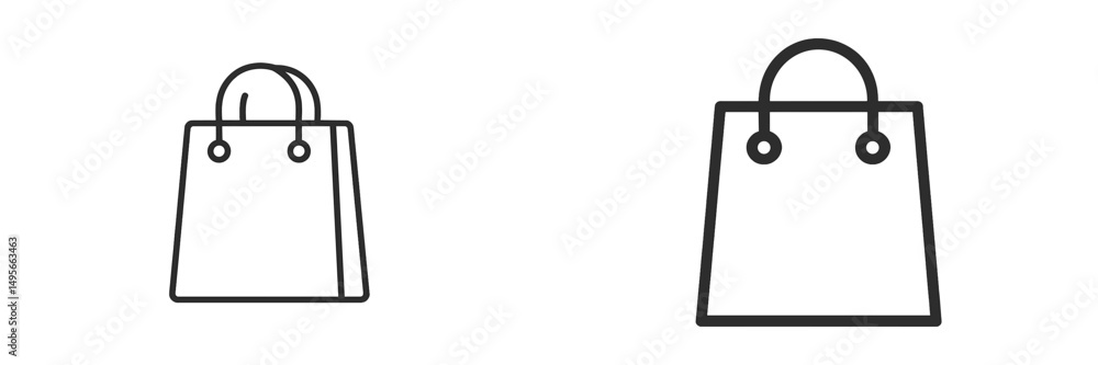 Fototapete hand-drawn shopping bag icons in simple design suitable for various applications and graphic project
