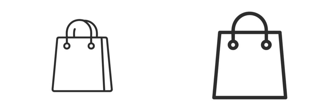 Hand-drawn shopping bag icons in simple design suitable for various applications and graphic projects