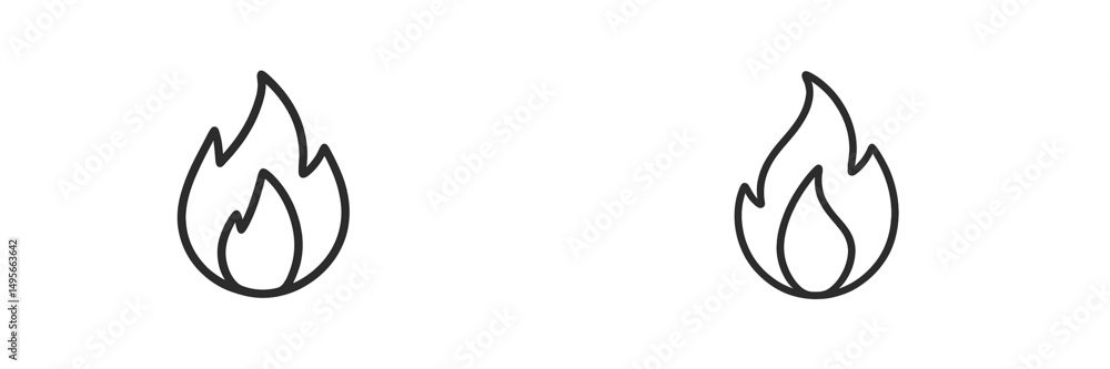 Aufkleber fire symbols illustrated in a simple and minimalistic style on a white background