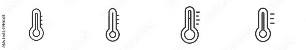 Poster multiple thermometer icons depict varying temperature readings in a minimalistic style suitable for 