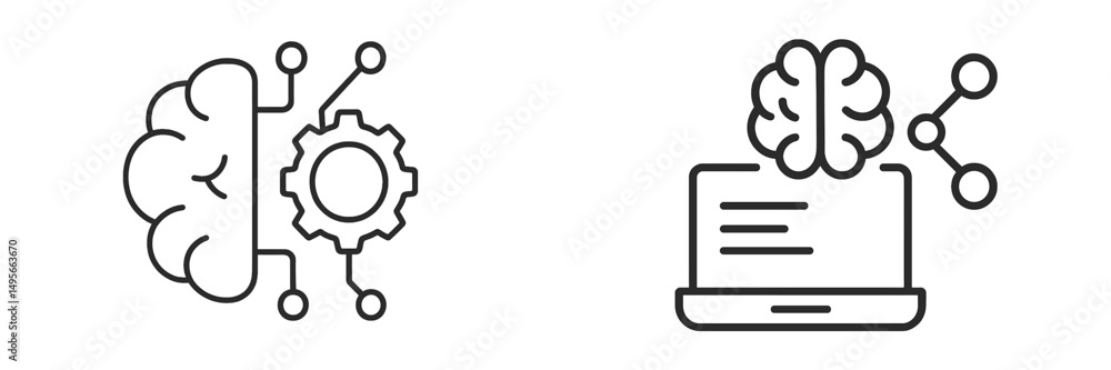 Poster innovative concepts of artificial intelligence and brain-computer interaction illustrated with simpl
