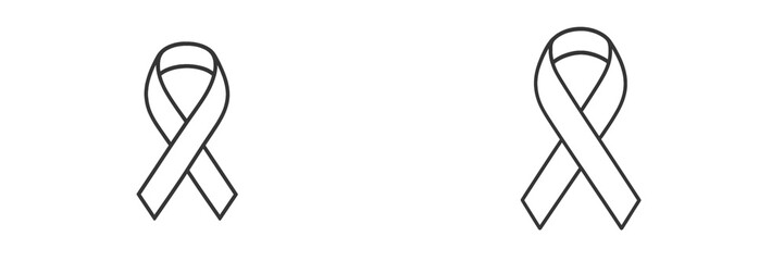 Outline of awareness ribbons representing different causes in a minimalistic design suitable for various campaigns