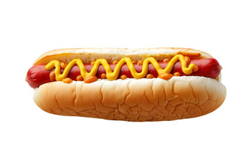 hot dog with mustard and ketchup
