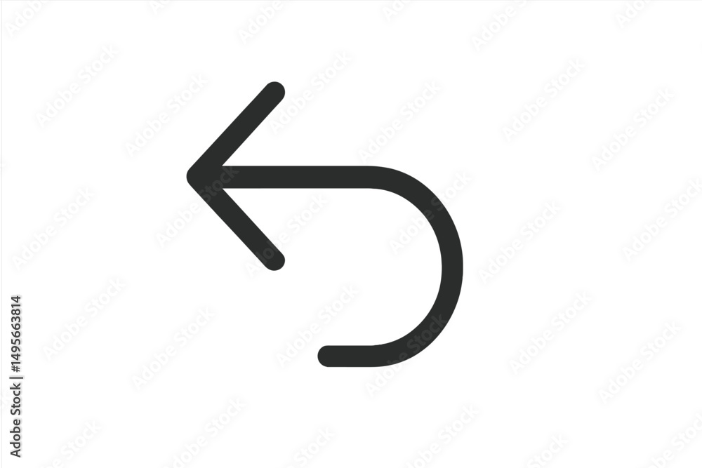 Leinwandbilder Symbol representing a leftward return, commonly used in digital interfaces, showcasing simplicity and clarity in design