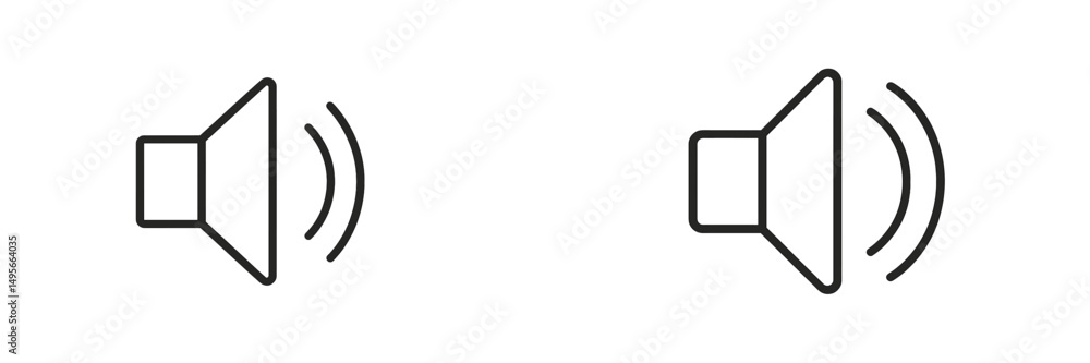 Fototapete audio icons representing sound levels displayed in a simple, minimalist style