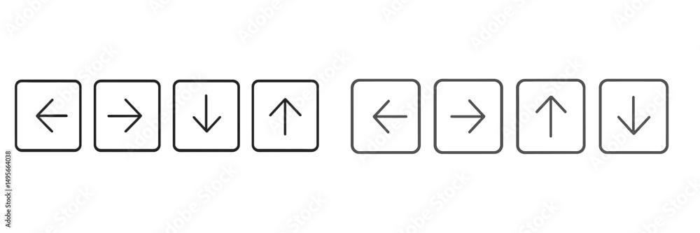 Poster directional arrows indicating various movements in a simple, minimalist style perfect for signage or