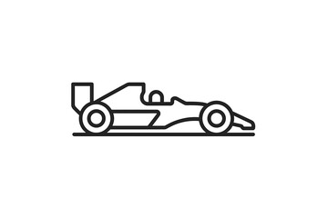 Obraz premium Outline of a racing car emphasizing speed and design during a sunny day at the racetrack