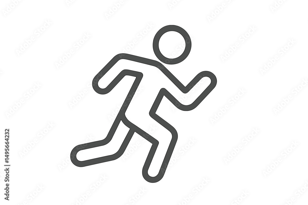 Aufkleber creative vector illustration of a person running during a fitness activity or exercise in a minimali