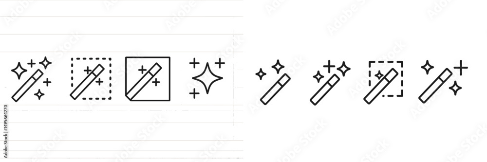 Aufkleber stylized icons representing editing tools for digital design and creativity