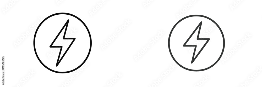 Fototapete Design of two lightning bolt icons showcasing different styles on a simple background for creative purposes