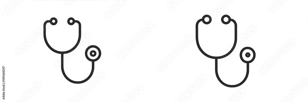 Aufkleber simple line drawings of stethoscopes in a minimalistic style suitable for medical contexts and healt