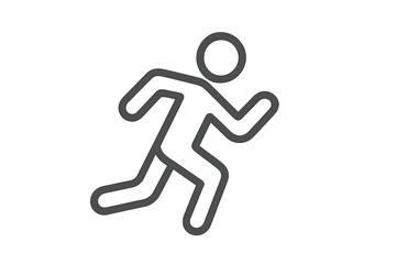 Creative vector illustration of a person running during a fitness activity or exercise in a minimalist style