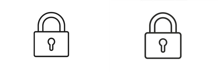 Various representations of a padlock, illustrating a concept of security and protection in digital design