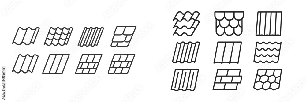 Poster different patterns of geometric shapes arranged in rows for design illustrations and artistic refere