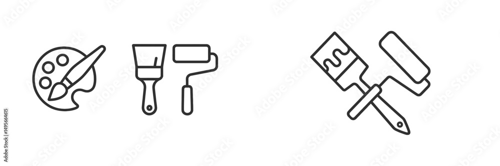 Poster various art and painting tools display essential items for creative projects and home improvement ta