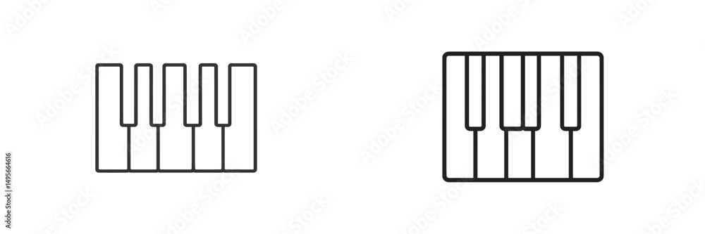 Leinwandbilder musical glyphs illustrated in simple line art featuring keyboard keys in a minimalist style