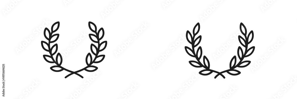 Poster laurel wreaths symbolizing victory and achievement in a minimalist design suitable for various theme