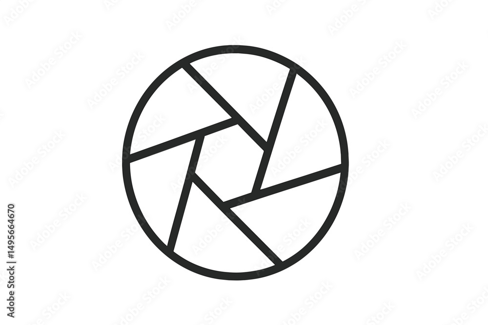 Fototapete Symbol representing a camera aperture design in a minimalist style for photography enthusiasts and creative projects