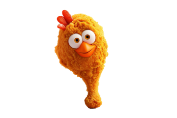 Fried chicken wings on white background